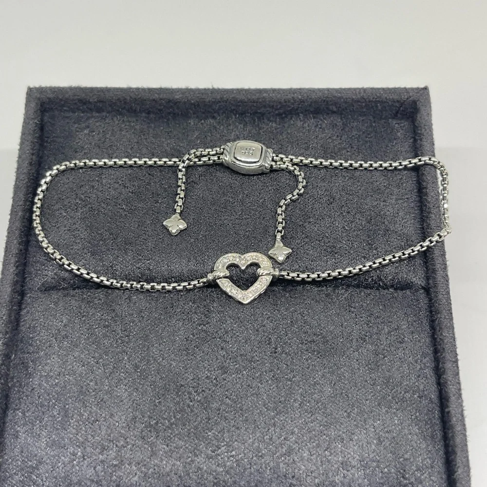 David Yurman Heart Station Bracelet with Diamonds - Picture 5 of 8